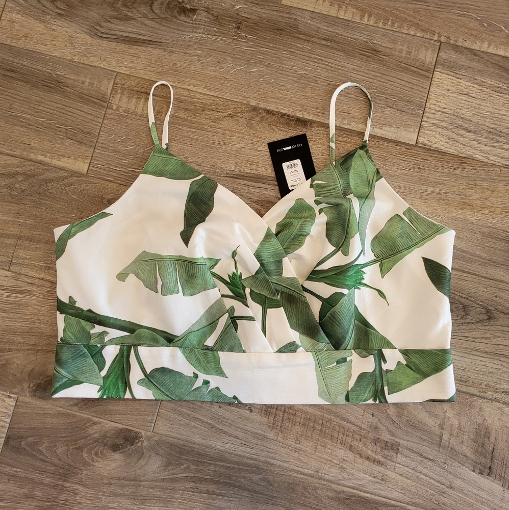 Fashion nova plus size  palm leaf crop tank size 2XL